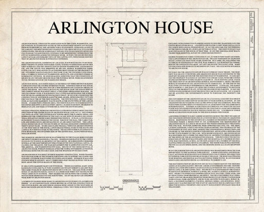 Blueprint HABS VA,7-ARL,1- (Sheet 1 of 23) - Arlington House, Lee Drive, Arlington National Cemetery, Arlington, Arlington County, VA