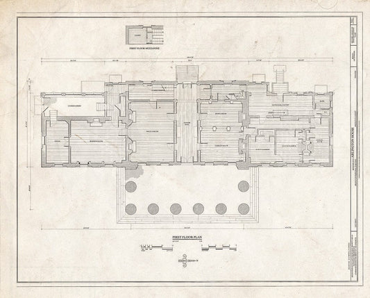 Blueprint HABS VA,7-ARL,1- (Sheet 4 of 23) - Arlington House, Lee Drive, Arlington National Cemetery, Arlington, Arlington County, VA