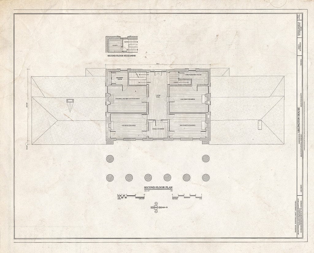 Blueprint HABS VA,7-ARL,1- (Sheet 5 of 23) - Arlington House, Lee Drive, Arlington National Cemetery, Arlington, Arlington County, VA
