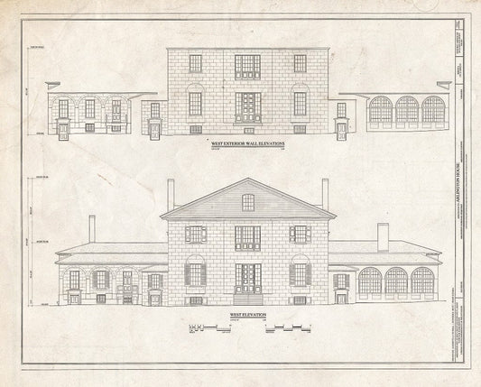 Blueprint HABS VA,7-ARL,1- (Sheet 8 of 23) - Arlington House, Lee Drive, Arlington National Cemetery, Arlington, Arlington County, VA