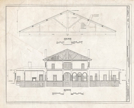 Blueprint HABS VA,7-ARL,1- (Sheet 11 of 23) - Arlington House, Lee Drive, Arlington National Cemetery, Arlington, Arlington County, VA