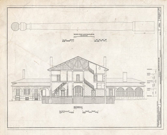 Blueprint HABS VA,7-ARL,1- (Sheet 12 of 23) - Arlington House, Lee Drive, Arlington National Cemetery, Arlington, Arlington County, VA