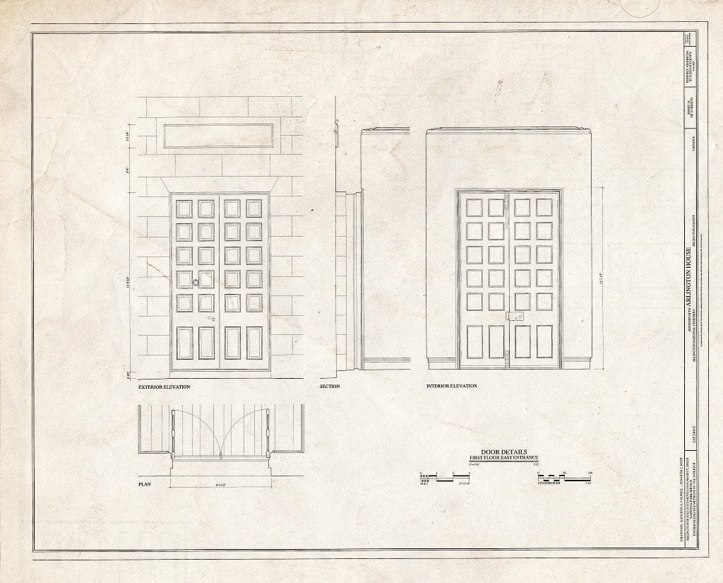 Blueprint HABS VA,7-ARL,1- (Sheet 14 of 23) - Arlington House, Lee Drive, Arlington National Cemetery, Arlington, Arlington County, VA