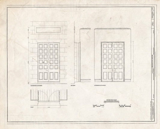 Blueprint HABS VA,7-ARL,1- (Sheet 14 of 23) - Arlington House, Lee Drive, Arlington National Cemetery, Arlington, Arlington County, VA