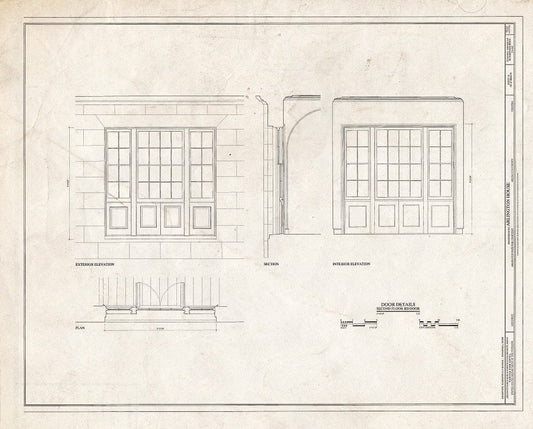 Blueprint HABS VA,7-ARL,1- (Sheet 16 of 23) - Arlington House, Lee Drive, Arlington National Cemetery, Arlington, Arlington County, VA