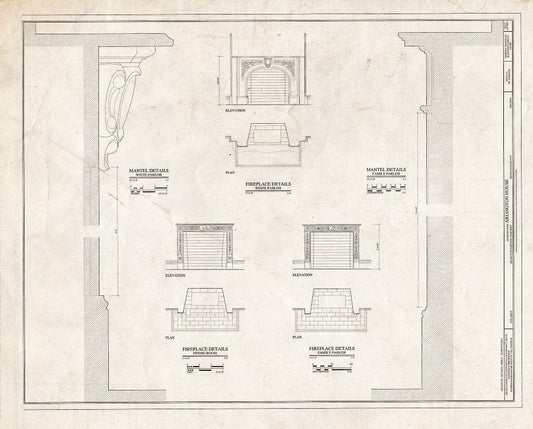 Blueprint HABS VA,7-ARL,1- (Sheet 17 of 23) - Arlington House, Lee Drive, Arlington National Cemetery, Arlington, Arlington County, VA