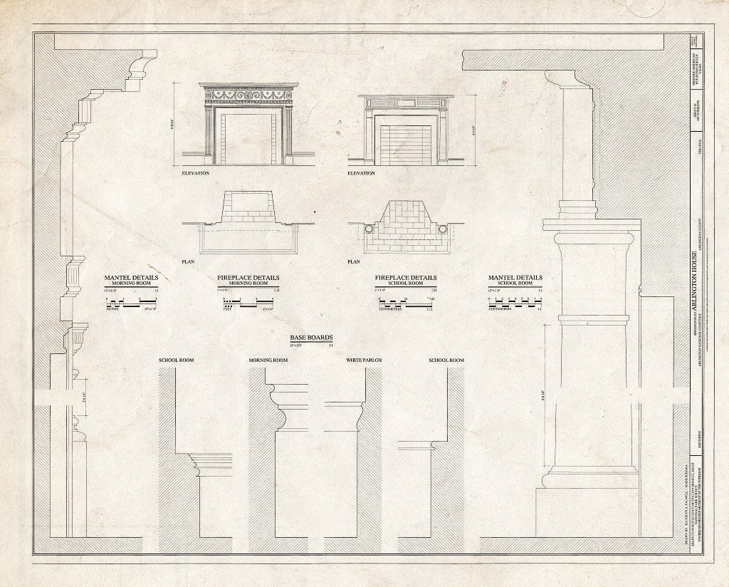Blueprint HABS VA,7-ARL,1- (Sheet 18 of 23) - Arlington House, Lee Drive, Arlington National Cemetery, Arlington, Arlington County, VA