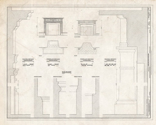 Blueprint HABS VA,7-ARL,1- (Sheet 18 of 23) - Arlington House, Lee Drive, Arlington National Cemetery, Arlington, Arlington County, VA