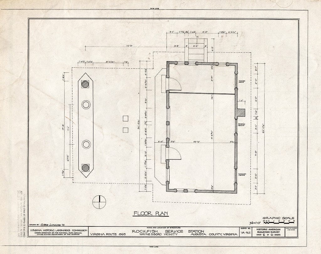Blueprint HABS VA,8-WANBO.V,2- (Sheet 2 of 6) - Rockfish Service Station, Virginia Route 865, Waynesboro, Waynesboro, VA