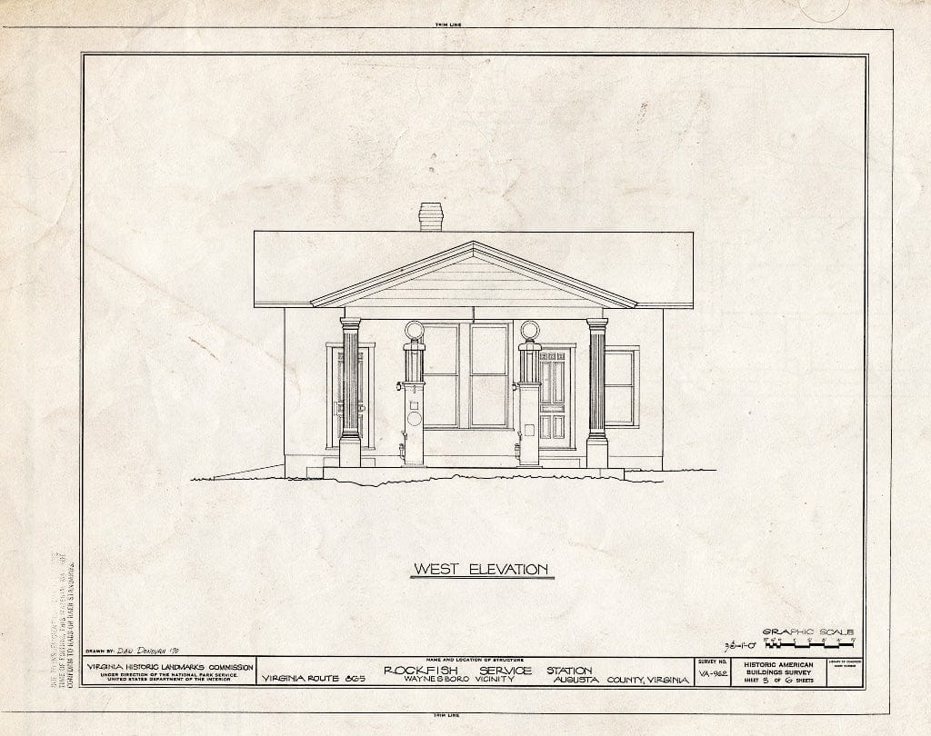 Blueprint HABS VA,8-WANBO.V,2- (Sheet 3 of 6) - Rockfish Service Station, Virginia Route 865, Waynesboro, Waynesboro, VA