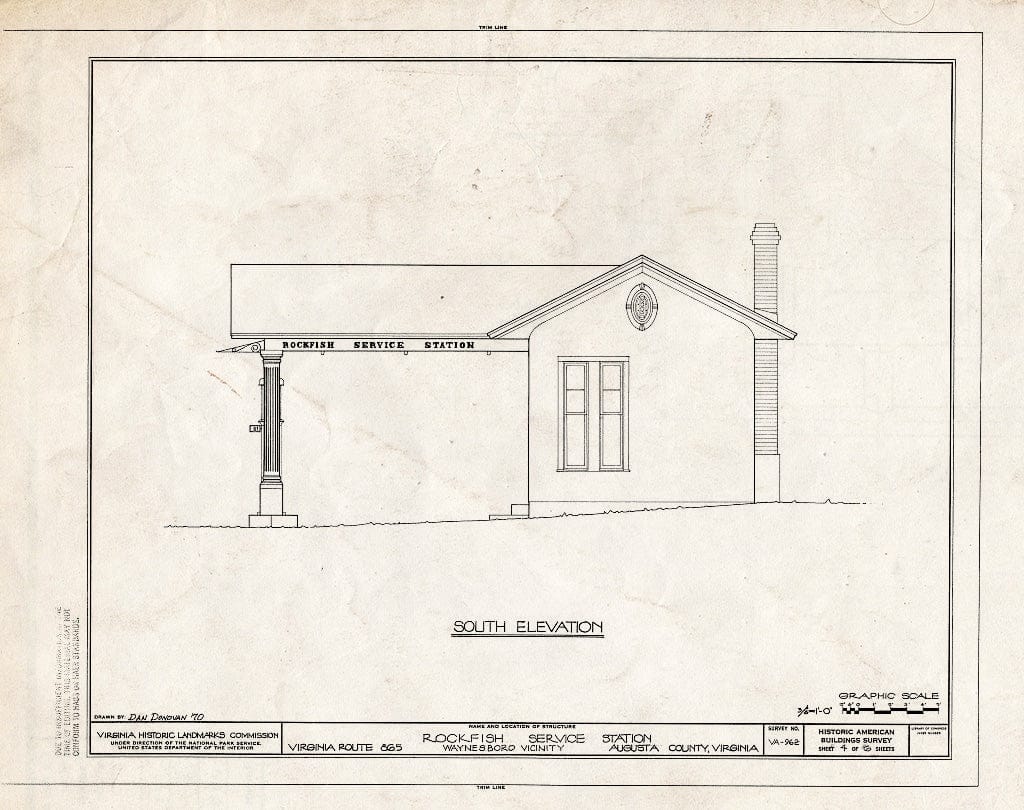 Blueprint HABS VA,8-WANBO.V,2- (Sheet 4 of 6) - Rockfish Service Station, Virginia Route 865, Waynesboro, Waynesboro, VA