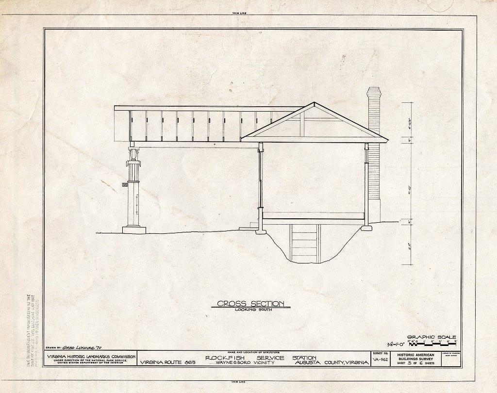Blueprint HABS VA,8-WANBO.V,2- (Sheet 5 of 6) - Rockfish Service Station, Virginia Route 865, Waynesboro, Waynesboro, VA