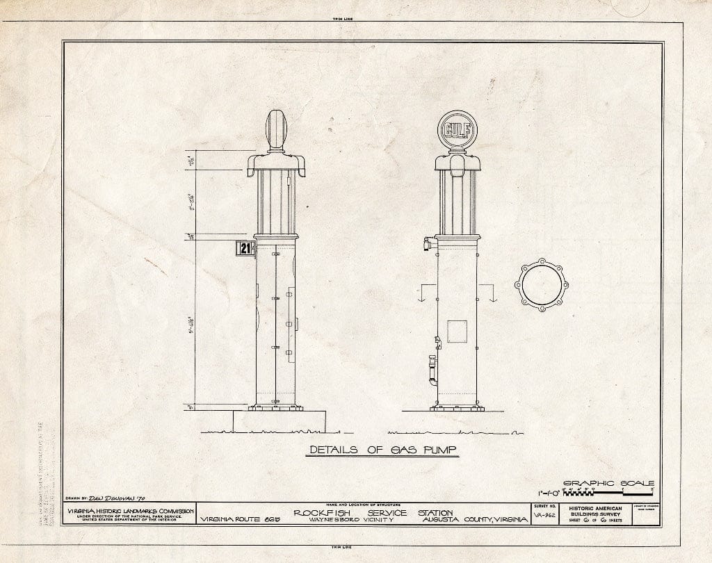 Blueprint HABS VA,8-WANBO.V,2- (Sheet 6 of 6) - Rockfish Service Station, Virginia Route 865, Waynesboro, Waynesboro, VA