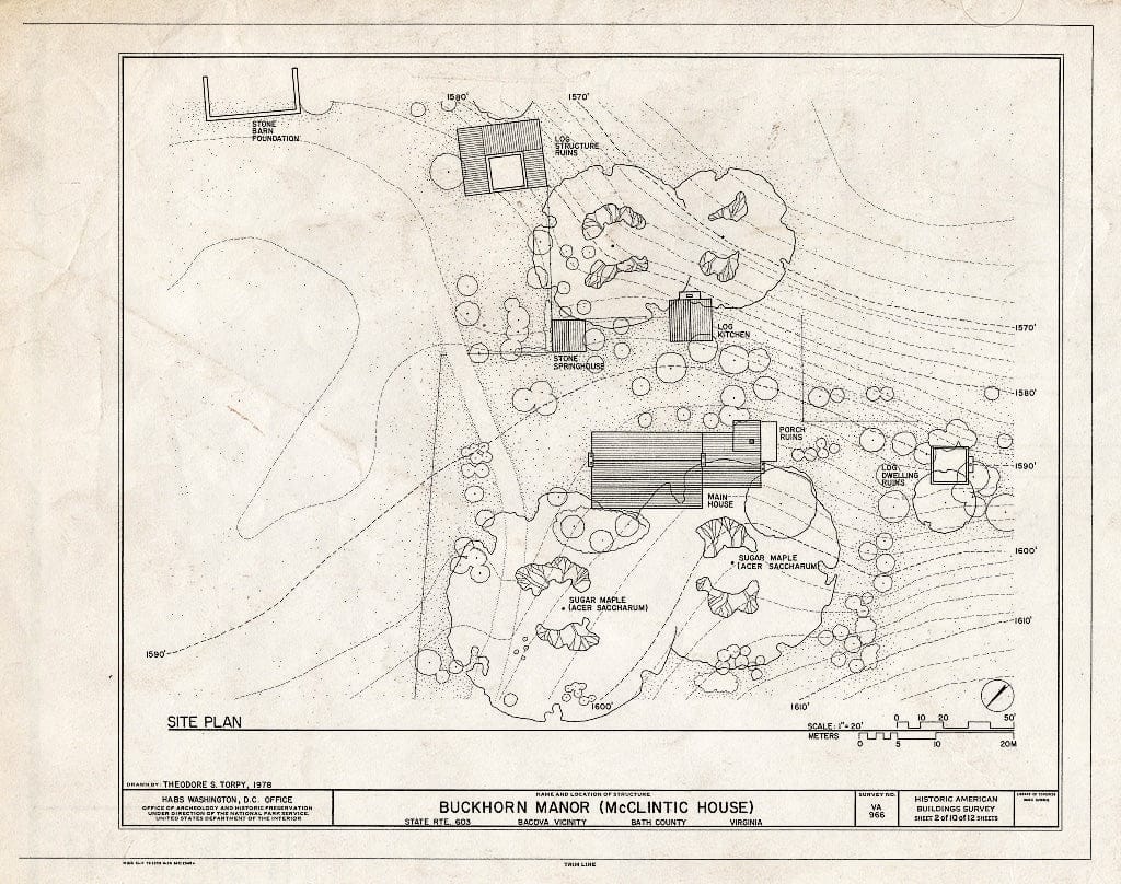 Blueprint HABS VA,9-BACO.V,1- (Sheet 2 of 10) - Buckhorn Manor, State Route 603, Bacova, Bath County, VA