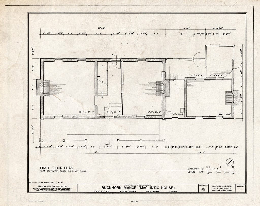 Blueprint HABS VA,9-BACO.V,1- (Sheet 3 of 10) - Buckhorn Manor, State Route 603, Bacova, Bath County, VA
