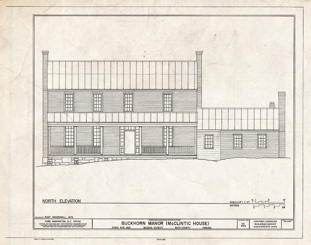 Blueprint HABS VA,9-BACO.V,1- (Sheet 5 of 10) - Buckhorn Manor, State Route 603, Bacova, Bath County, VA