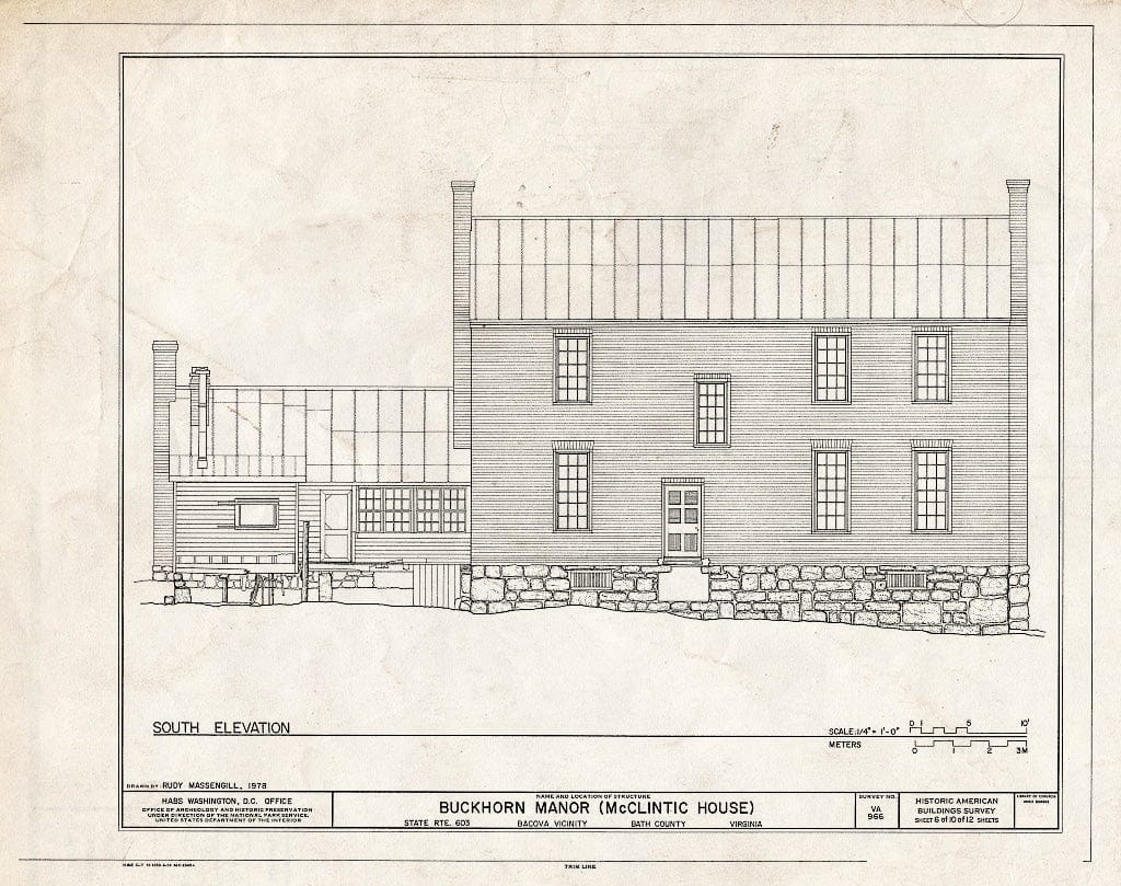 Blueprint HABS VA,9-BACO.V,1- (Sheet 6 of 10) - Buckhorn Manor, State Route 603, Bacova, Bath County, VA
