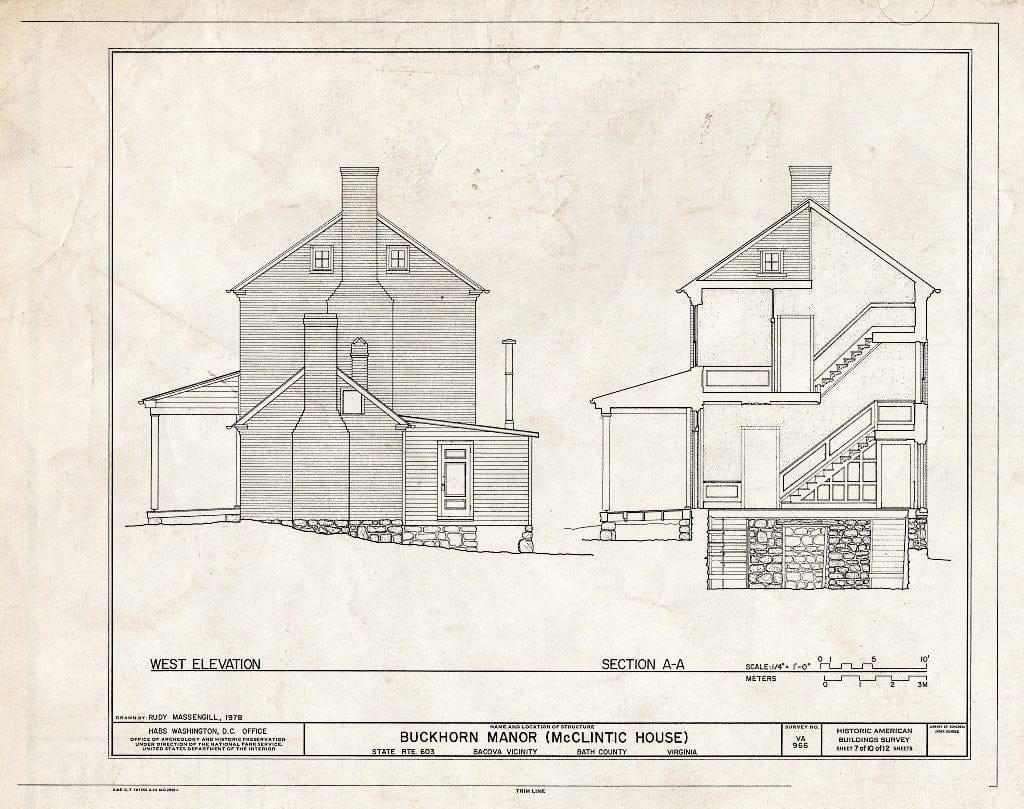 Blueprint HABS VA,9-BACO.V,1- (Sheet 7 of 10) - Buckhorn Manor, State Route 603, Bacova, Bath County, VA
