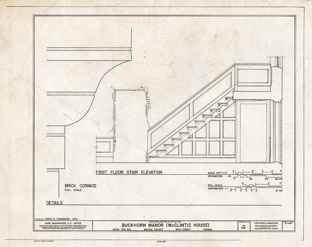 Blueprint HABS VA,9-BACO.V,1- (Sheet 10 of 10) - Buckhorn Manor, State Route 603, Bacova, Bath County, VA
