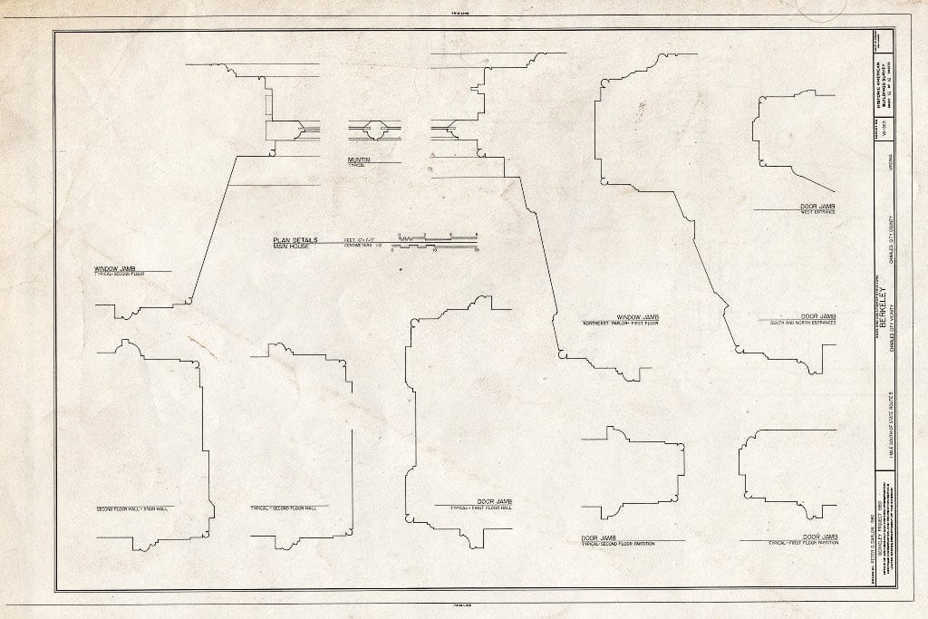 Blueprint HABS VA,19-Charc.V,4- (Sheet 16 of 16) - Berkeley, State Route 5 Vicinity, Charles City, Charles City, VA