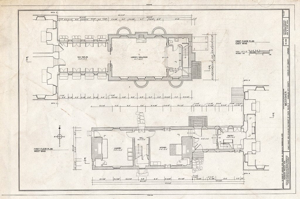 Blueprint HABS VA,19-WEST,1- (Sheet 8 of 33) - Westover, State Route 633, Westover, Charles City, VA