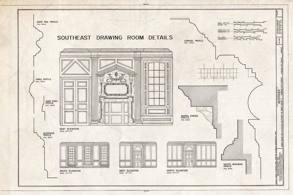 Blueprint HABS VA,19-WEST,1- (Sheet 25 of 33) - Westover, State Route 633, Westover, Charles City, VA