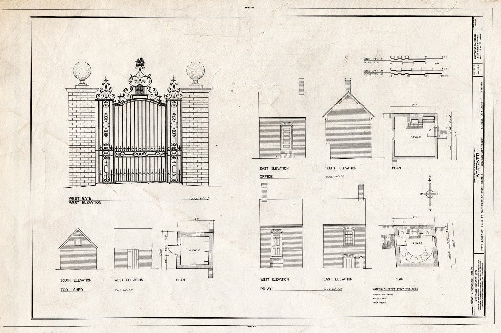 Blueprint HABS VA,19-WEST,1- (Sheet 33 of 33) - Westover, State Route 633, Westover, Charles City, VA