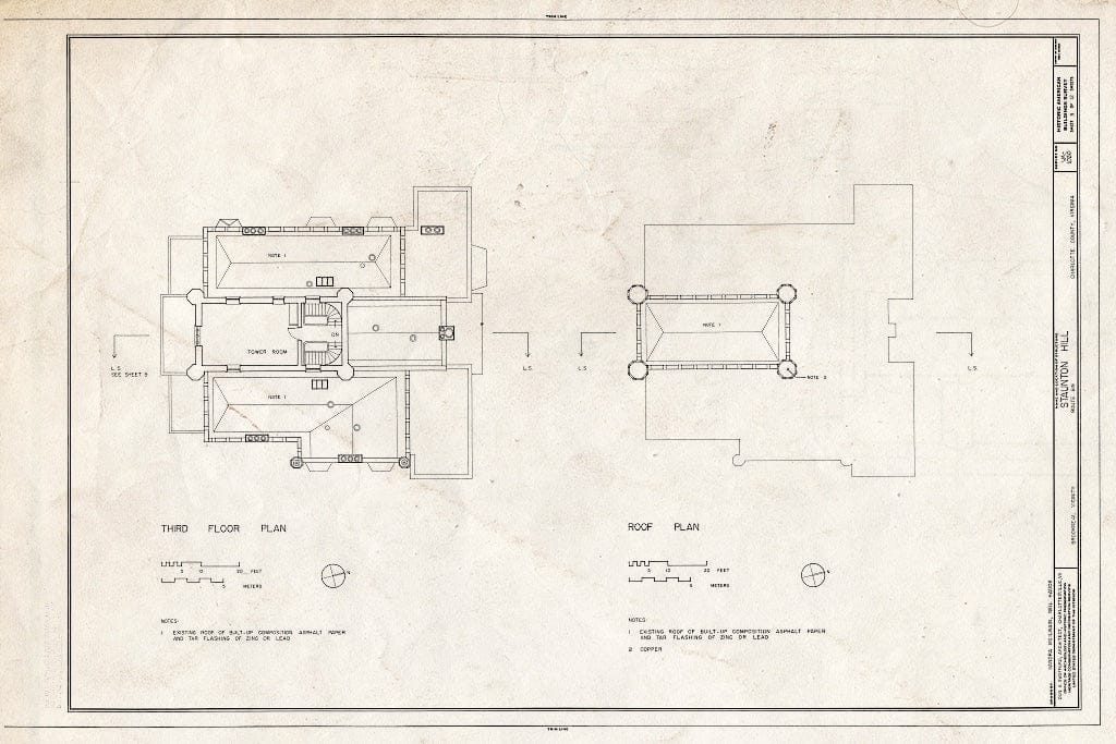 Blueprint HABS VA,20-Brook.V,1- (Sheet 5 of 12) - Staunton Hill, State Route 619, Brookneal, Campbell County, VA