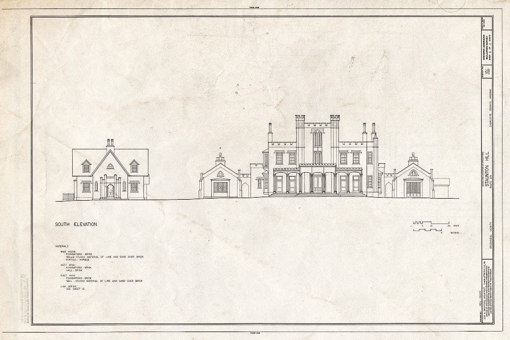 Blueprint HABS VA,20-Brook.V,1- (Sheet 6 of 12) - Staunton Hill, State Route 619, Brookneal, Campbell County, VA