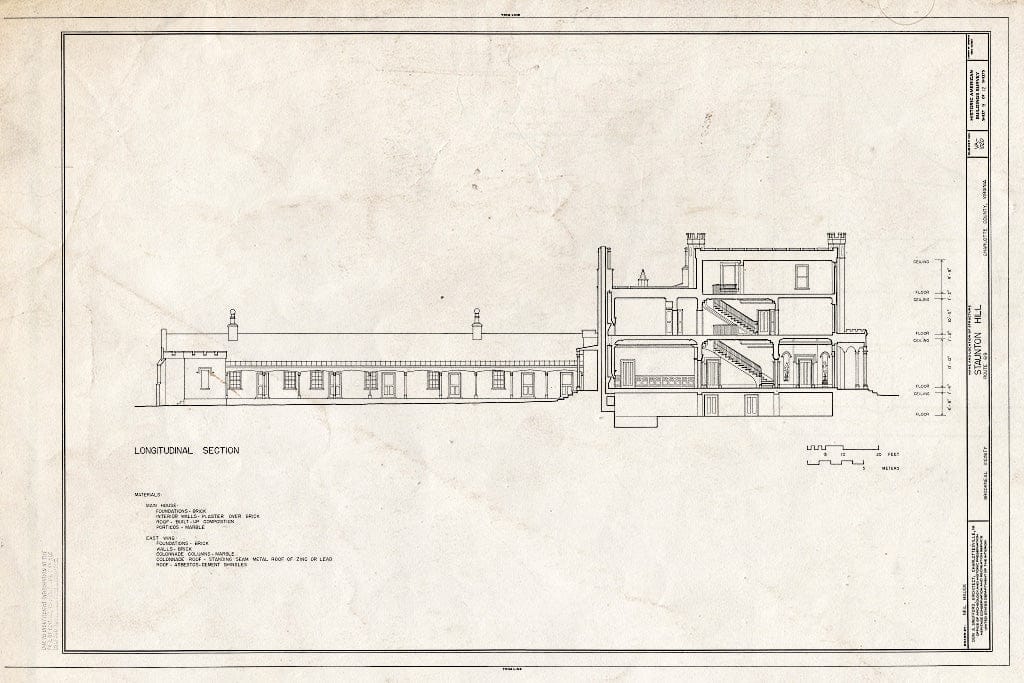 Blueprint HABS VA,20-Brook.V,1- (Sheet 9 of 12) - Staunton Hill, State Route 619, Brookneal, Campbell County, VA