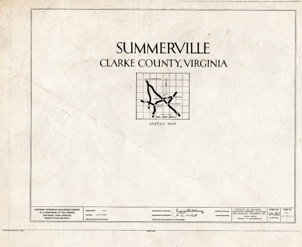 Blueprint HABS VA,22-BOYC.V,1- (Sheet 0 of 3) - Summerville, Page Run, Boyce, Clarke County, VA