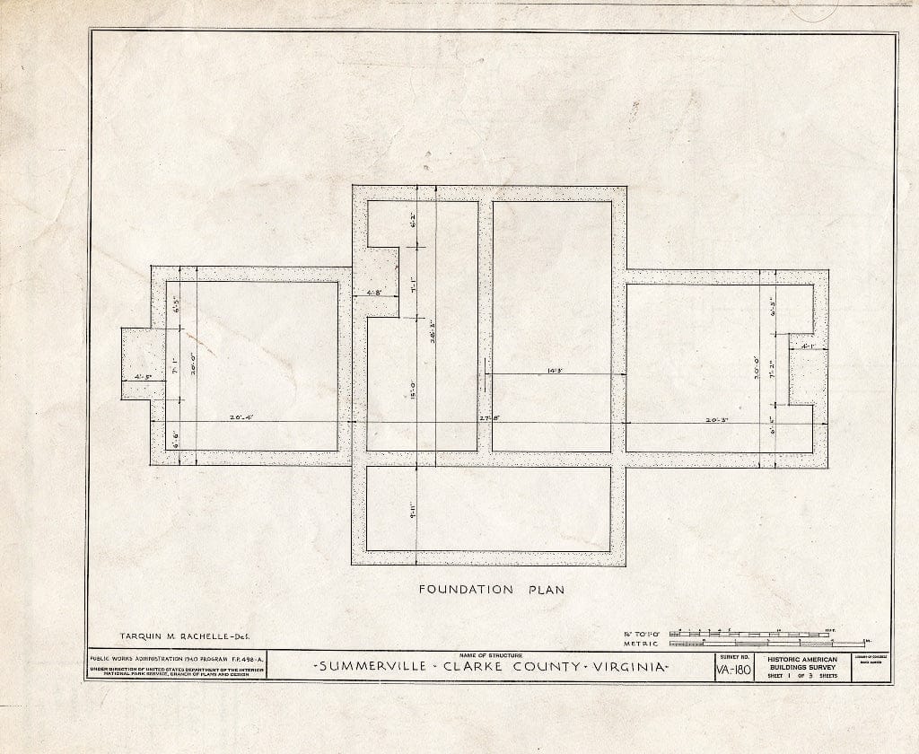 Blueprint HABS VA,22-BOYC.V,1- (Sheet 1 of 3) - Summerville, Page Run, Boyce, Clarke County, VA