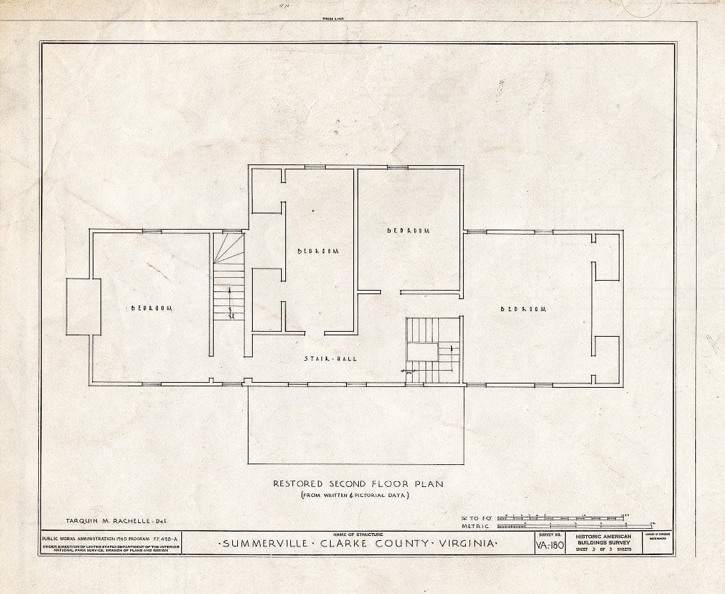 Blueprint HABS VA,22-BOYC.V,1- (Sheet 3 of 3) - Summerville, Page Run, Boyce, Clarke County, VA