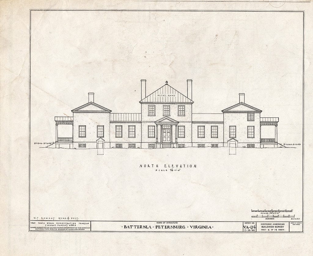 Blueprint HABS VA,27-PET,3- (Sheet 6 of 19) - Battersea, 793 Appomattox Street, Petersburg, Petersburg, VA