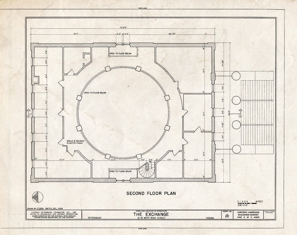 Blueprint HABS VA,27-PET,6- (Sheet 4 of 8) - Exchange, 15-19 West Bank Street, Petersburg, Petersburg, VA