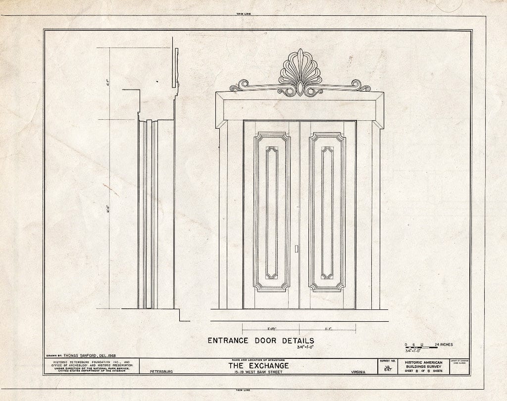 Blueprint HABS VA,27-PET,6- (Sheet 8 of 8) - Exchange, 15-19 West Bank Street, Petersburg, Petersburg, VA