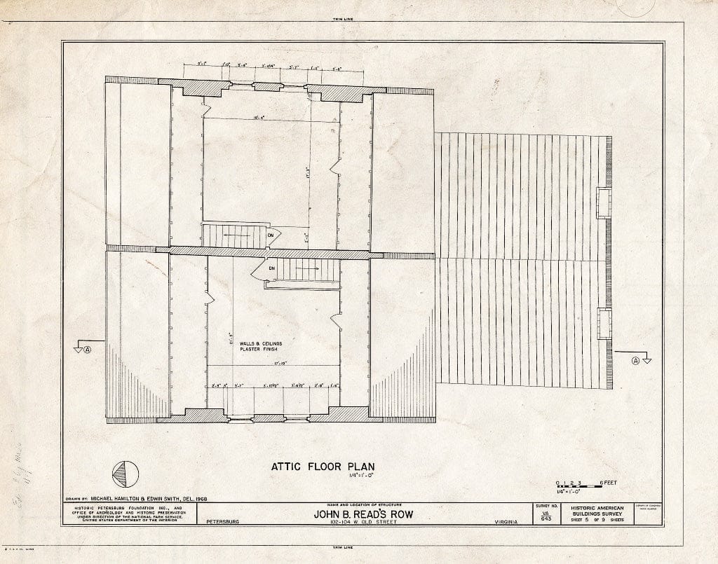 Blueprint HABS VA,27-PET,5- (Sheet 5 of 9) - John B. Read's Row, 102-104 West Old Street, Petersburg, Petersburg, VA