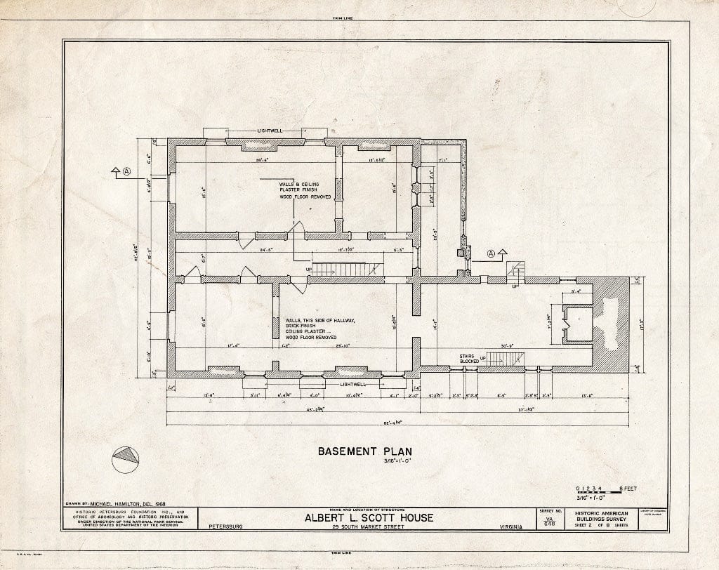 Blueprint HABS VA,27-PET,25- (Sheet 2 of 8) - Albert L. Scott House, 29 South Market Street, Petersburg, Petersburg, VA
