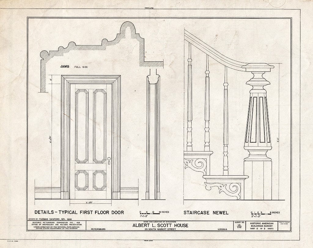 Blueprint HABS VA,27-PET,25- (Sheet 8 of 8) - Albert L. Scott House, 29 South Market Street, Petersburg, Petersburg, VA
