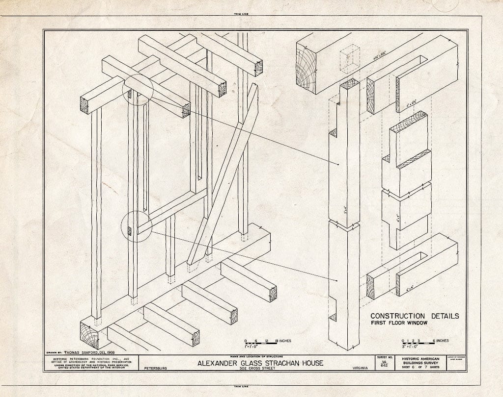 Blueprint HABS VA,27-PET,4- (Sheet 6 of 7) - Dr. Alexander Glass Strachan House, 302 Cross Street, Petersburg, Petersburg, VA