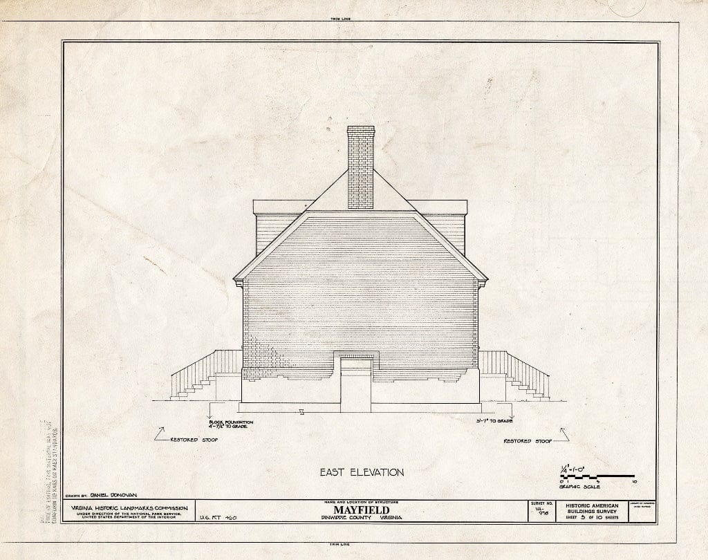 Blueprint HABS VA,27-PET.V,2- (Sheet 5 of 10) - Mayfield, U.S. Route 460 (Moved from Original Location), Petersburg, Petersburg, VA