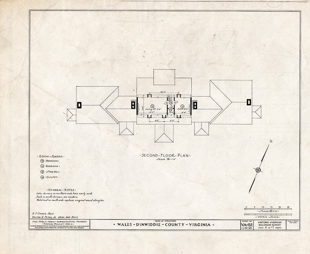 Blueprint HABS VA,27-PET.V,1- (Sheet 4 of 17) - Wales, U.S. Route 460 Vicinity, Petersburg, Petersburg, VA