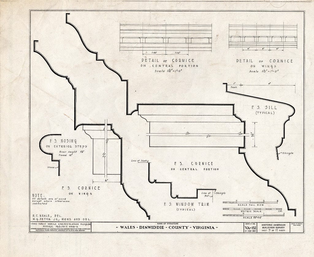 Blueprint HABS VA,27-PET.V,1- (Sheet 9 of 17) - Wales, U.S. Route 460 Vicinity, Petersburg, Petersburg, VA