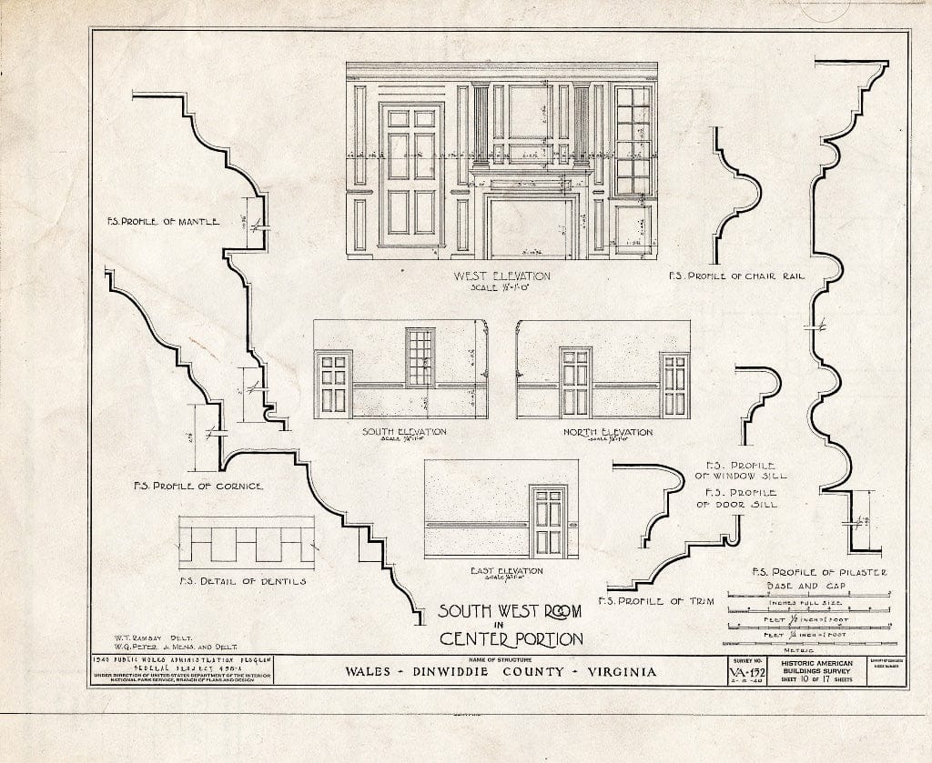 Blueprint HABS VA,27-PET.V,1- (Sheet 10 of 17) - Wales, U.S. Route 460 Vicinity, Petersburg, Petersburg, VA