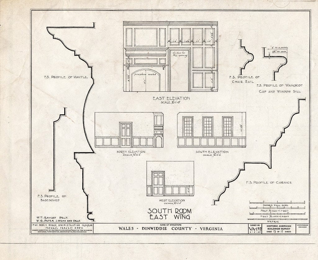 Blueprint HABS VA,27-PET.V,1- (Sheet 13 of 17) - Wales, U.S. Route 460 Vicinity, Petersburg, Petersburg, VA