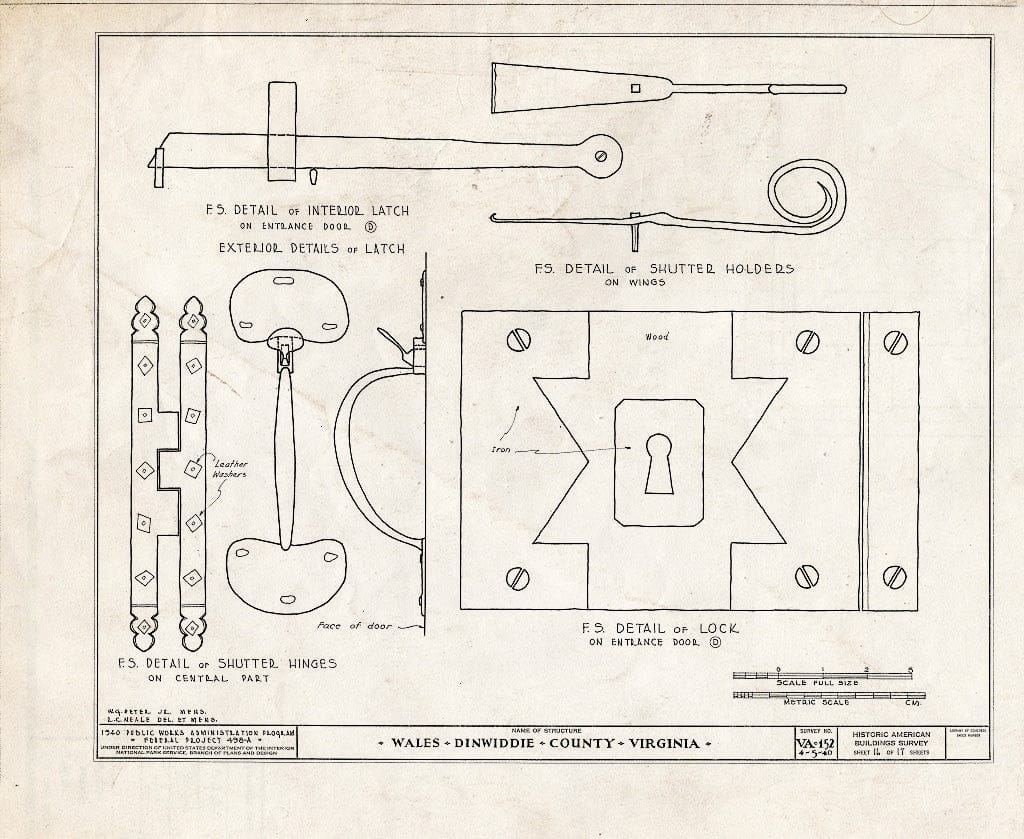 Blueprint HABS VA,27-PET.V,1- (Sheet 16 of 17) - Wales, U.S. Route 460 Vicinity, Petersburg, Petersburg, VA