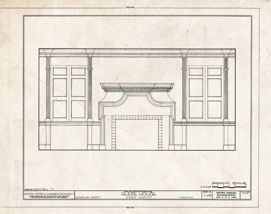 Blueprint HABS VA,29-Champ.V,1- (Sheet 4 of 5) - St. Anne's Parish Glebe House, U.S. Route 17 Near Route 632, Champlain, Essex County, VA