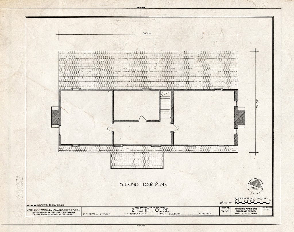 Blueprint HABS VA,29-TAP,7- (Sheet 2 of 4) - Ritchie House, 227 Prince Street, Tappahannock, Essex County, VA