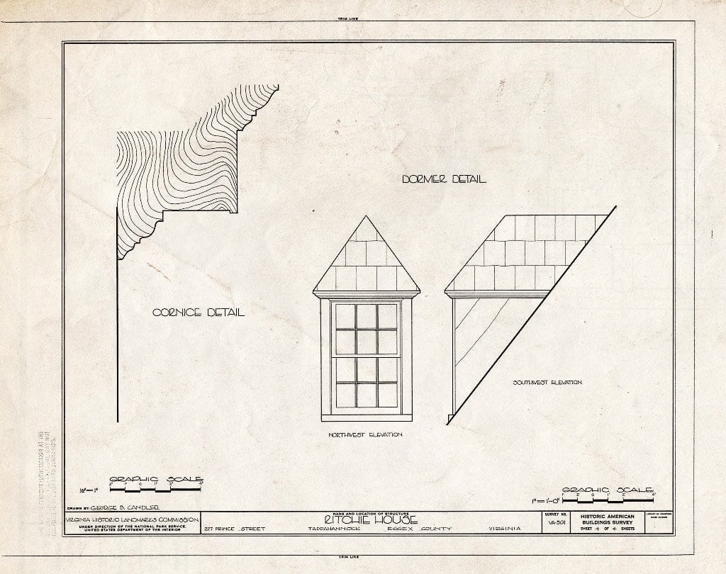 Blueprint HABS VA,29-TAP,7- (Sheet 4 of 4) - Ritchie House, 227 Prince Street, Tappahannock, Essex County, VA