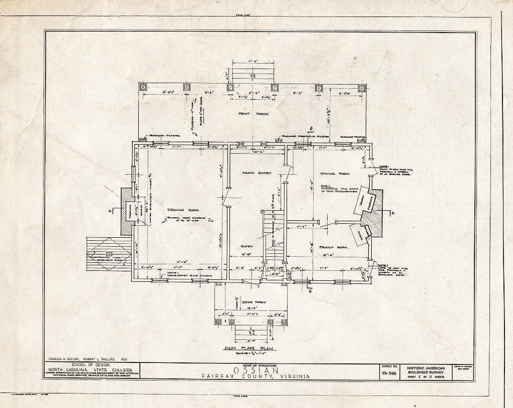 Blueprint HABS VA,30-ANDA,1- (Sheet 2 of 11) - Ossian Hall, 5001 Regina Drive, Annandale, Fairfax County, VA